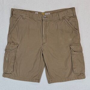 Carhartt Force Cargo Shorts Mens 40 Tan Relaxed Fit Ripstop Workwear Quick Dry